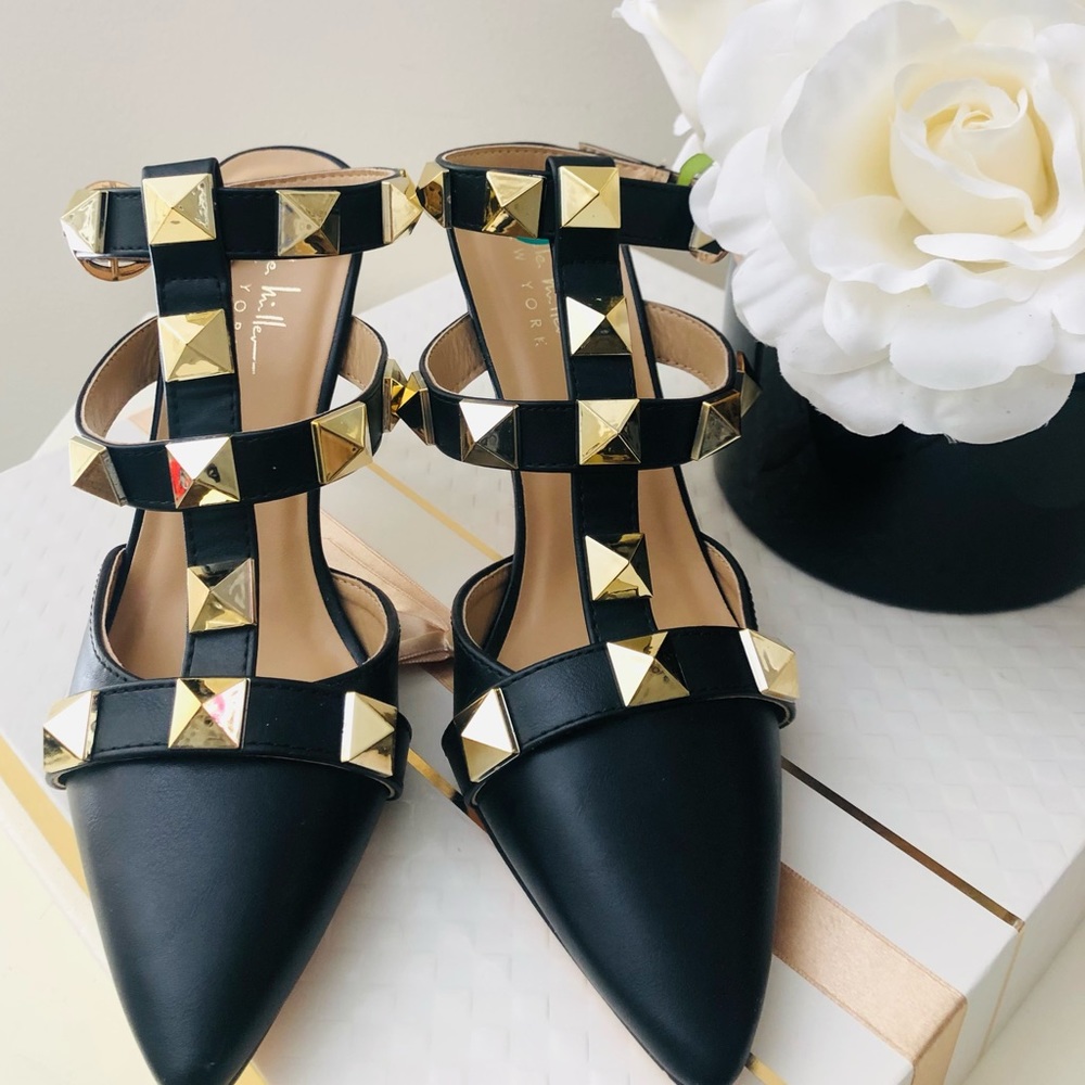 🎀Nicole Miller New York Studded Black Pumps